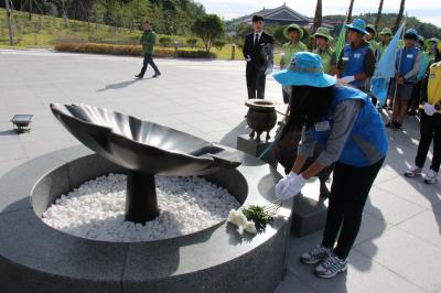 9.15. 산청군 관내 중학교의 나라사랑 체험 3기 방문 사진 이미지