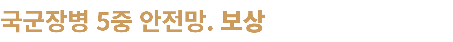 국군장병 5중 안전망. 보상