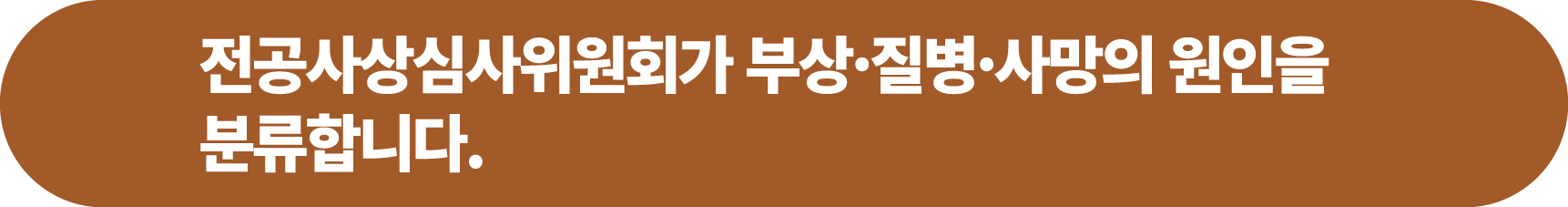 전공사상심사위원회가 부상·질병·사망의 원인을 분류합니다.