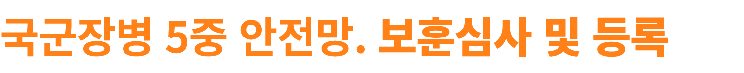 국군장병 5중 안전망. 보훈심사 및 등록