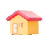 mini cartoon house on isolate white background. Real tested, new house. 3d rendering