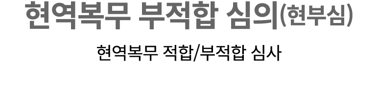 현역복무 부적합 심의(현부심) 현역복무 적합/부적합 심사