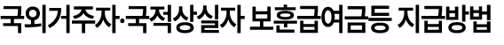 국외거주자‧국적상실자 보훈급여금등 지급방법