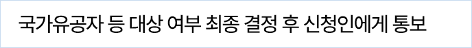 국가유공자 등 대상 여부 최종 결정 후 신청인에게 통보