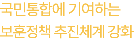 국민통합에 기여하는 보훈정책 추진체계 강화