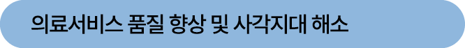 의료서비스 품질 향상 및 사각지대 해소